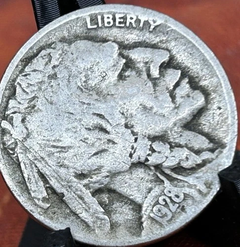 1928-D BUFFALO NICKEL GREAT COLOR CHOICE ABOUT UNCIRCULATED++ CH. AU++ ORIGINAL