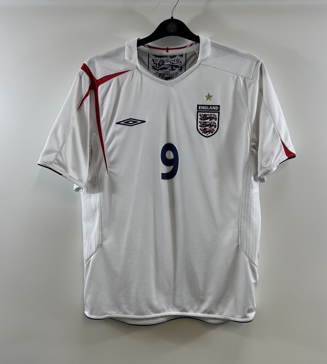 England Rooney 9 Home Football Shirt 2005/07 Adults Large