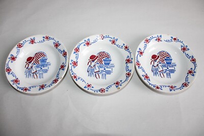 Ancienne Dinette Enfant Poupée - Soupière Et Assiettes En Porcelaine