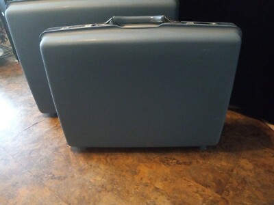 3 pc Vintage Samsonite Luggage Set Blue Hard Shell Travel Luggage