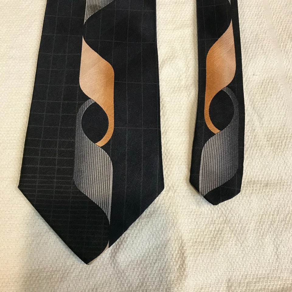 Corbata para hombre Giorgio Brutini gris/negro estampado abstracto 100 % seda W 4 L 60 Foto 4 de 4