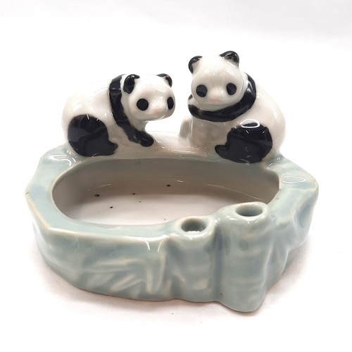 Vintage Keramik Panda Bambus Aschenbecher Übertopf Schmuckschale süß asiatisch China Japan - Bild 2 von 9