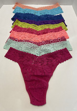 HANKY PANKY SIGNATURE LACE ORIGINAL RISE THONG SET OF 10 ASSORTED COLORS ONE SZ