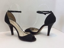 MARC JACOBS Black Peep Toes Ankle Strap Heel Pumps Size  US7M  EU37 Made Italy