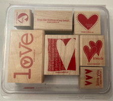 Stampin' Up Wood Mounted Rubber Stamp Set 7 A Light Heart 2006 Unused Love