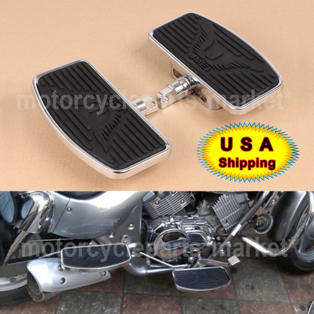 Pair Black Mini Floorboards For Harley Honda Motorcycles Front /Rear