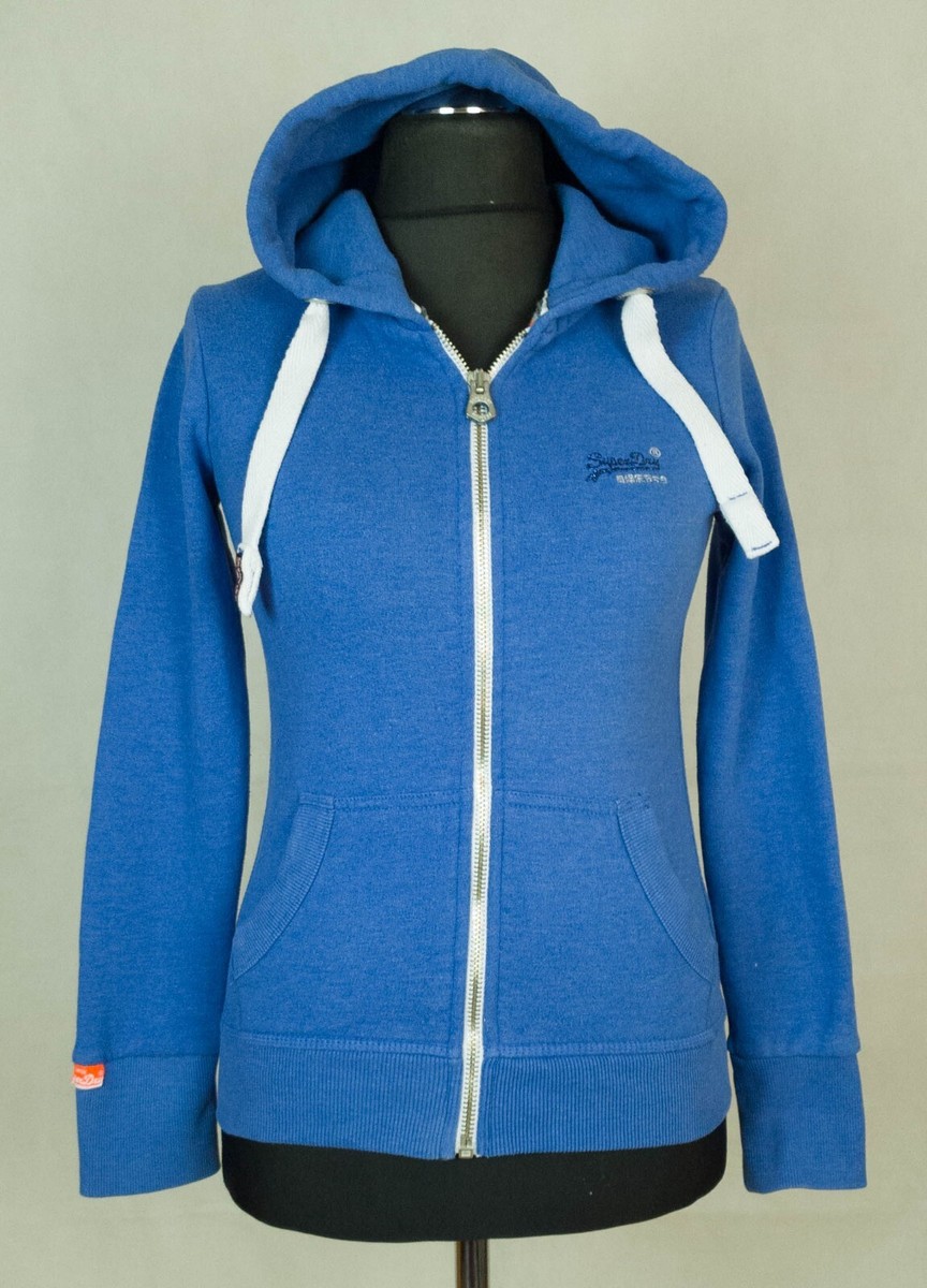 Womens Hoodies Orange Label Ziphood Superdry WOMENS SUPERDRY ORANGE LABEL  ZIP HOODY SIZE XS BIG SIZE GC
