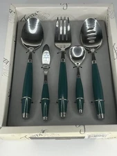 Fiesta Ware Retired Evergreen 5 Piece Hostess Set Flatware Utensils Serving