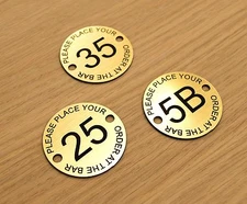 Set of 120 Place Your Order at the Bar numbered discs pub bar restaurant club