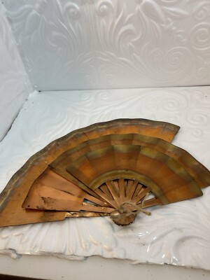 4 Vintage Accent Fans Wall Copper Brass Decorative Metal Art 3D MCM Retro HomCo