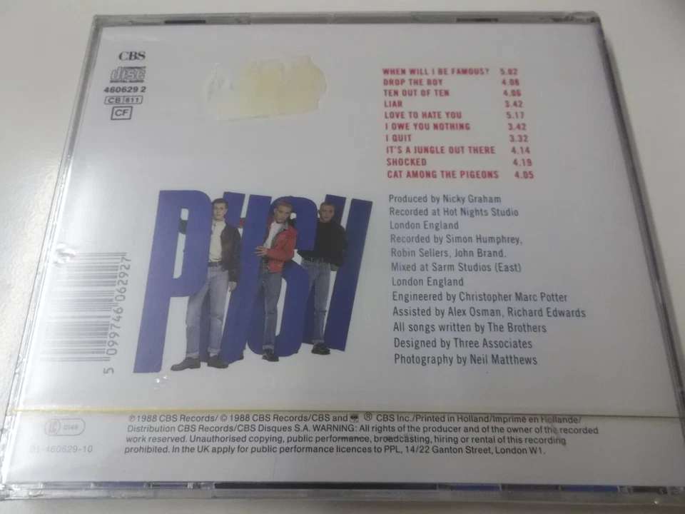 67629 - BROS - PUSH - 1988 CBS CD ALBUM - NEU (WHEN WILL I BE FAMOUS?) - Bild 2 von 2