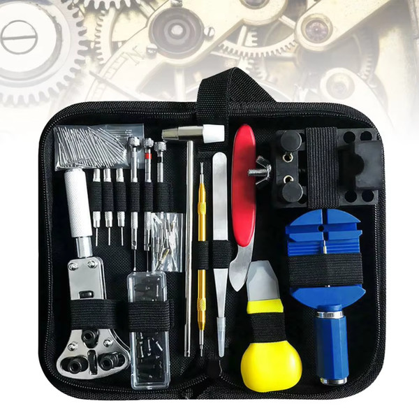 147Tlg Uhrenwerkzeug Set Uhrmacherwerkzeug Uhr Werkzeug GehäUseöFfner Reparatur-image