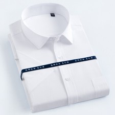 New Men's Dress Shirts Short Sleeves Formal Business Slim Fit Casual Shirts Tops