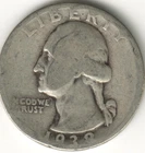 USA - 1938P - Washington ¼ $ - Silver Eagle - Rare, no mint mark - #12343RG