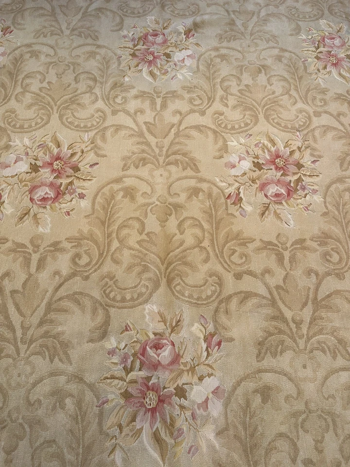 Alfombra 100% lana tapiz francés Aubusson tejido a mano 12 x 12 Foto 3 de 4