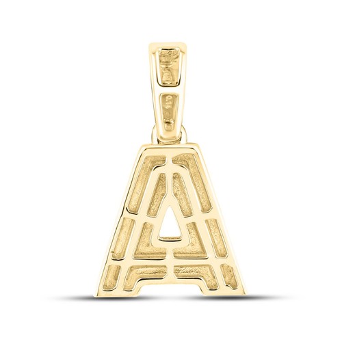 10k Real Yellow Gold Diamond Alphabet A-Z Initial Charm Pendent Men Women - Picture 5 of 144