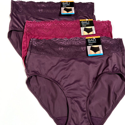 NEW 3 Pairs Bali Briefs Passion For Comfort L/7 DFPC61 Multi-Color NWT