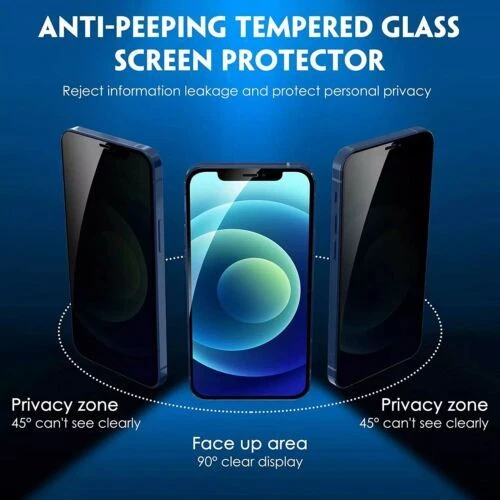 Privacy Tempered Glass For iPhone 16 15 14 13 12 11 8 7 6 Pro Screen Protector - Image 4 of 4