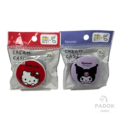 Kuromi Hello Kitty Sanrio Cream Case Travel Jar Cosmetic Container Japan Kawaii