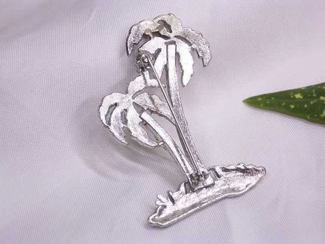 "PALME" ANSTECKER: EDELSTEINE auf METALL: SMARAGD+PERIDOT+ACHAT+AMETHYST:AMERIKA - Bild 3 von 3