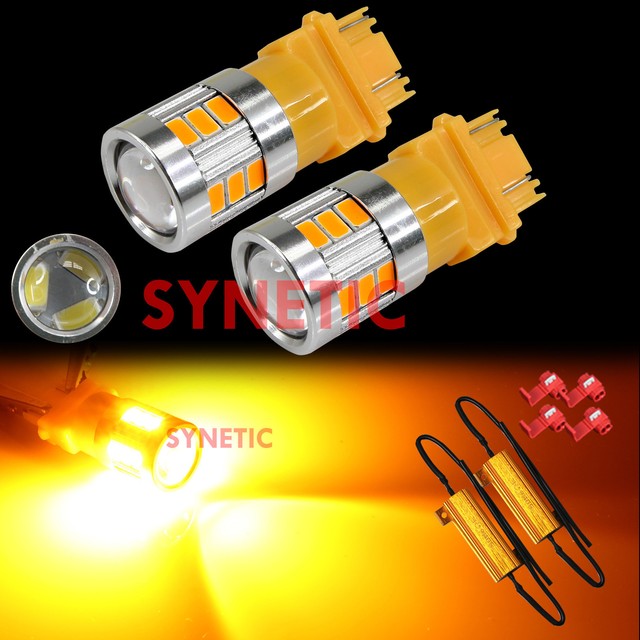 2x 3157/3156 Yellow/Amber LED Projector Light Bulbs Rear Turn Signal 2