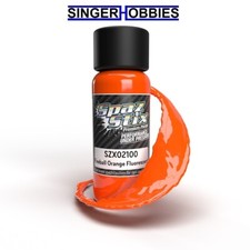 SPAZ STIX SZX02100 Fireball Orange Fluorescent Airbrush Ready Paint, 2oz HH