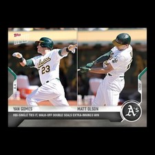 2021 TOPPS NOW® # 612 YAN GOMES - MATT OLSON Walk-Off Win Oakland Athletics
