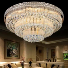 LED crystal ceiling light round restaurant bedroom modern Flush lamp lighting Yc