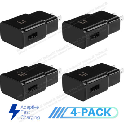 4PACK FAST Charger USB Port Wall Plug Adapter for iPhone Samsung Xiaomi Google