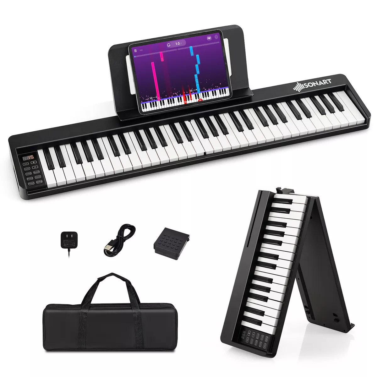 Sonart 88 Key Digital Piano Portable MIDI Semi-Weighted Keyboard