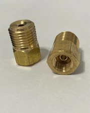 2 Brass SAE Brake Line Adapter 3/16 Female 3/8-24 X 1/4 (7/16-24) Male Inverted