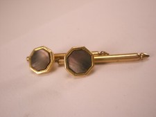 SINGLES 2 5/16" Octagon Gray Mother of Pearl GF Vintage Formal Tux Studs c231