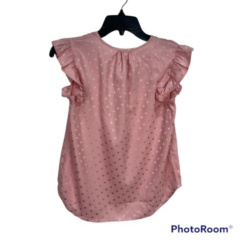 Status by Chenault blouse ruffled cap sleeves SZ XS pink Coquette Cottagecore - Picture 9 of 10