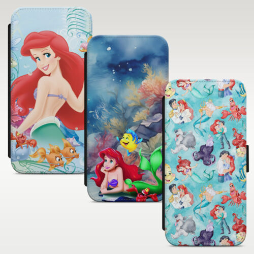 PRINCESS ARIEL MERMAID FLIP CASE FOR IPHONE SAMSUNG HUAWEI WALLET PHONE COVER - Picture 1 of 30