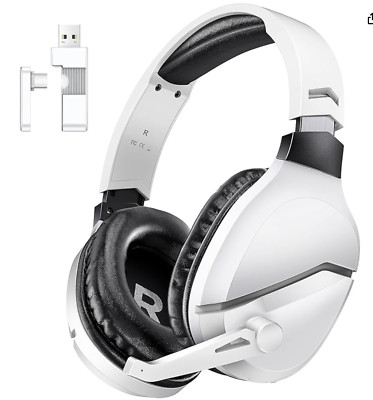 Wireless Gaming Headset with Noise Canceling Microphone for PS5, PC, PS4, 2.4G/B