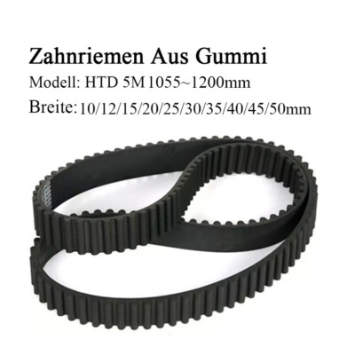 HTD 5M Zahnriemen Breite 10 50mm Teilung 5mm Gummi-Antriebsriemen 1055mm 1200mm