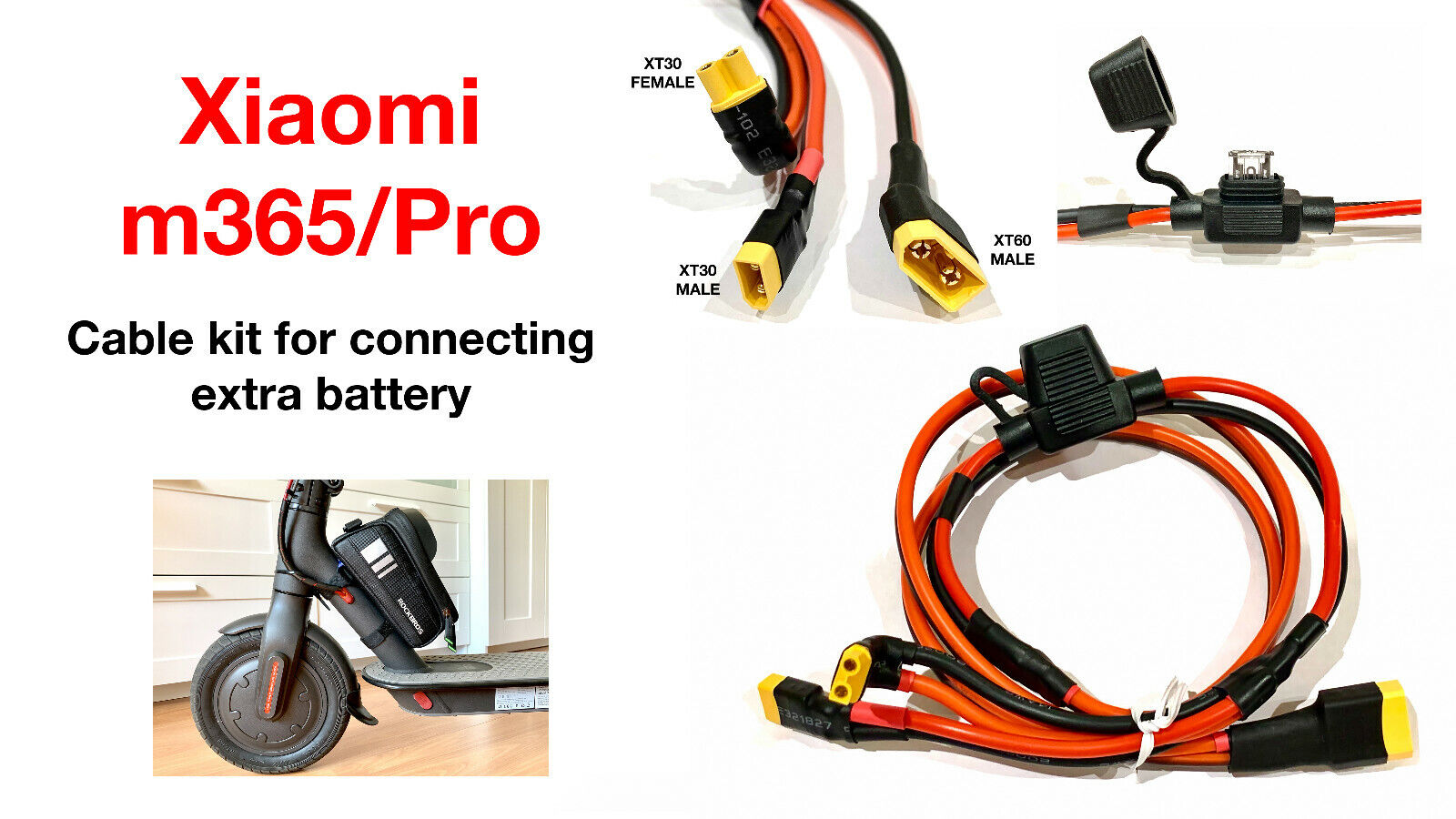 XIAOMI M365 and PRO Cable Kit for Connecting Extra Battery in Parallel 1pc