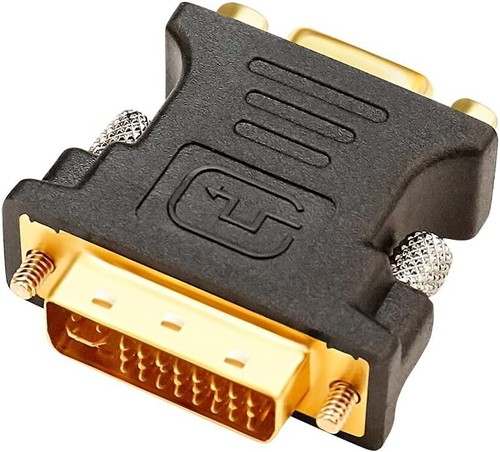 Stylish Black DVI Male to VGA Female Adapter - Secure Connection for Monitors - Picture 3 of 9
