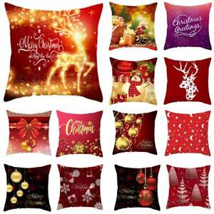 Christmas Pillow Case Sofa Car Throw Cushion Covers Home Party Decor 45*45cm