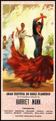 Flamenco Poster #2 Canvas Art Poster 12''x 24