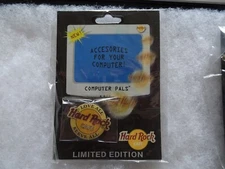 Hard Rock Cafe pin Online Computer Pals stick on backing classic logo and mantra