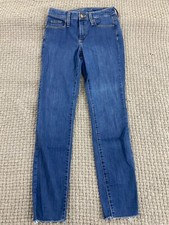 Universal Thread High Rise Skinny Womens Jeans Blue Raw Hem Size 2