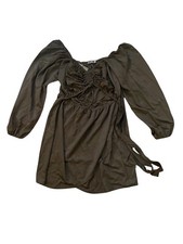 Pretty Little Things Black Long Sleeve Cut Out dress Size 16 NWT