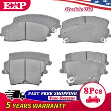 RWD Front & Rear Ceramic Brake Pads with hardware for Chrysler 300 Challenger