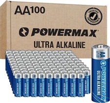 Powermax AA Batteries, Ultra Long Lasting Alkaline Battery, 10-Year Shelf life
