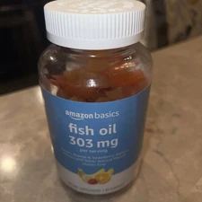 Basics Fish Oil 303 mg, Lemon, Orange & Strawberry-Banana flavors, 90 Gummies (2