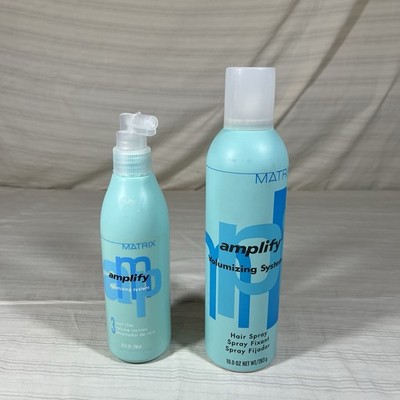 RARE MATRIX Amplify Volumizing System Hair Spray & Root Lifter Retired NEW D1