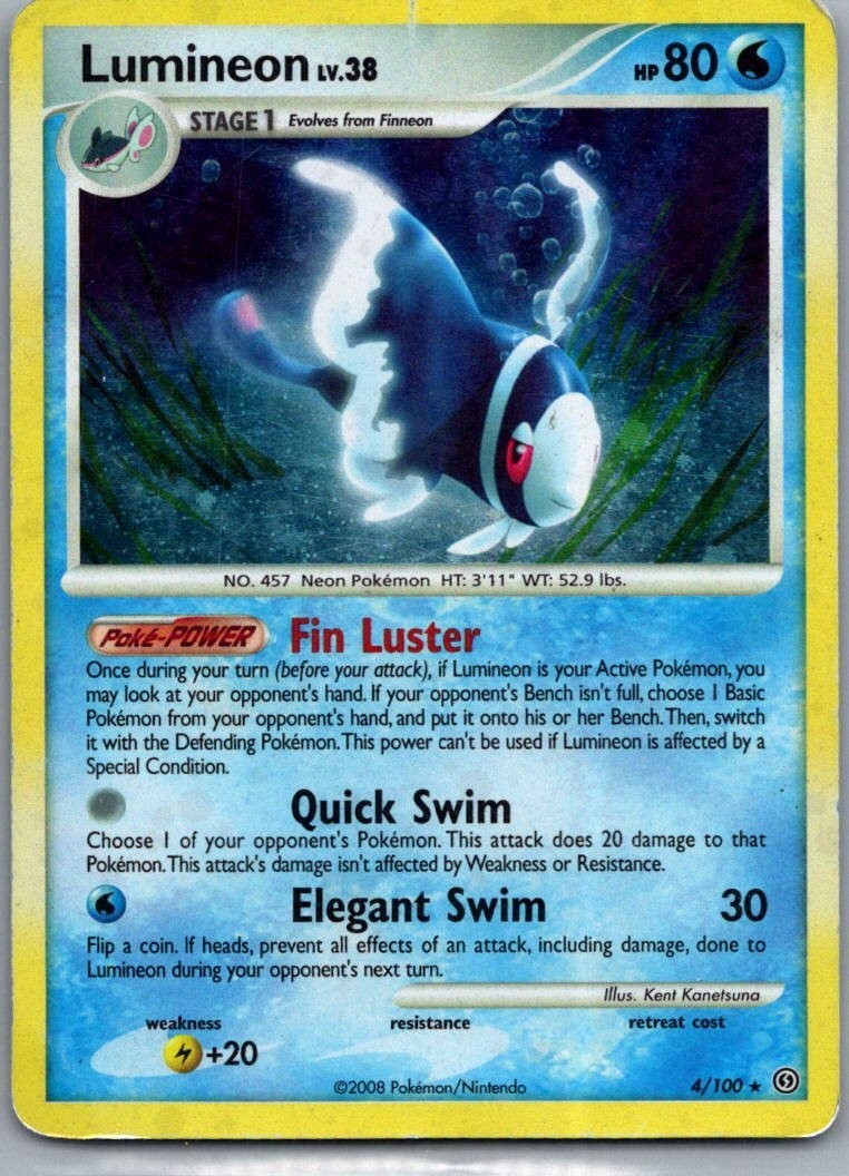 Pokemon - Stormfront - Lumineon 4/100 Holo Rare - Damaged