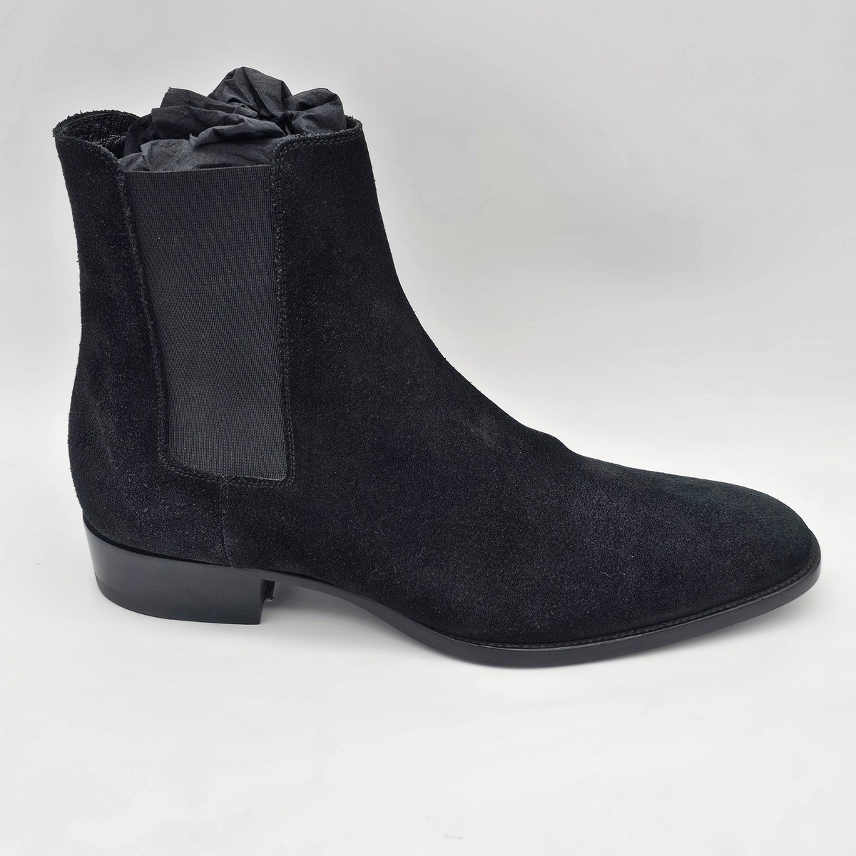 Saint Laurent Mens Wyatt 30 Chelsea Boot Suede Leather Nero Black 41 wyatt chelsea boots in suede in Black | Saint Laurent | YSL  main image 4