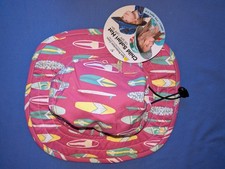Sun Protection Zone Kids Summer Safari Hat Pink Surf Boards New